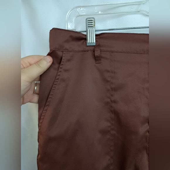 2/$30 CELEBRITY PINK Winter Fall Chocolate Satin Wide Leg Cargo Pants (#1,516) - Picture 6 of 13